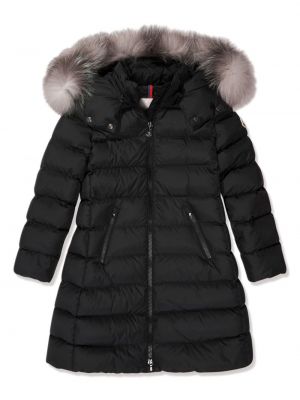 Imiteret pels frakke for piger Moncler Enfant sort