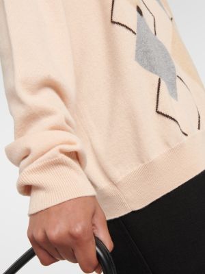 Džemper od kašmira sa argyle uzorkom Loro Piana ružičasta