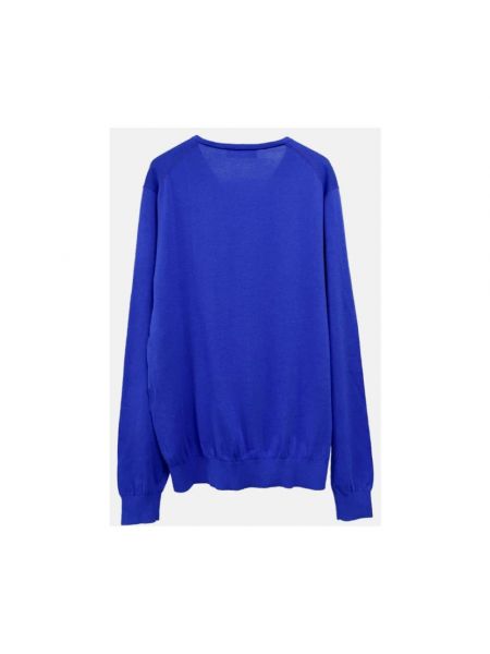 Sweter z dekoltem w serek Carolina Herrera niebieski