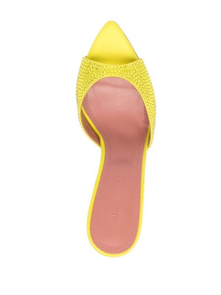 Sandali con cristalli Amina Muaddi giallo