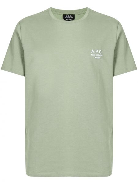 Camiseta con bordado A.p.c. verde
