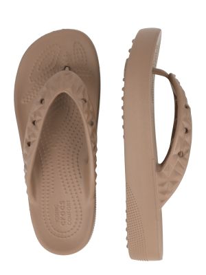 Tongs à plateforme Crocs beige