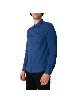 Rifľová košeľa Calvin Klein modrá
