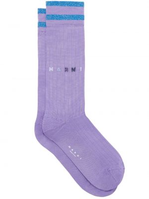 Чорапи Marni виолетово