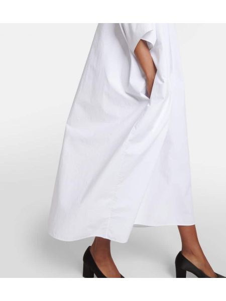 Sukienka midi bawełniana oversize The Row biała