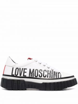 Baskets à imprimé Love Moschino blanc