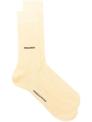 Памучни чорапи Dsquared2 жълто
