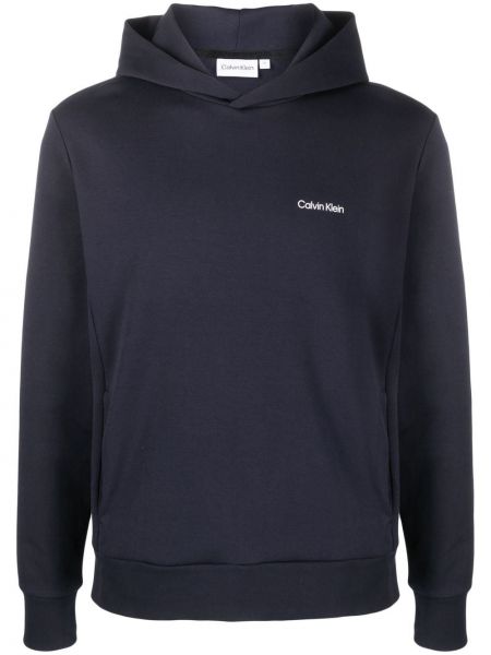 Raštuotas džemperis su gobtuvu Calvin Klein mėlyna