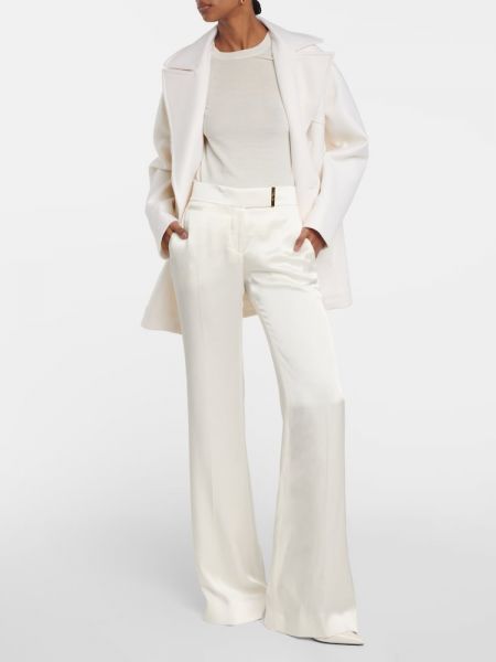 Voľné saténové nohavice Tom Ford biela