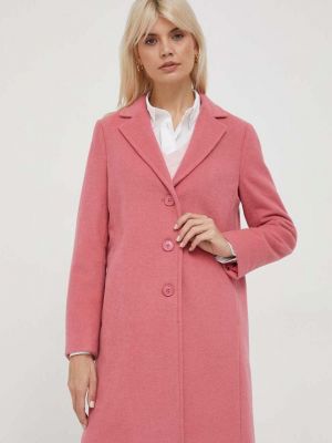 Vlněný kabát United Colors Of Benetton růžový