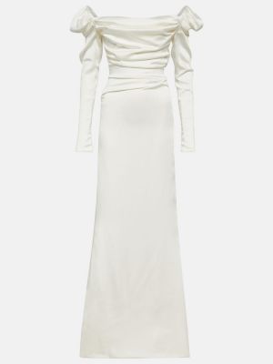 Satenska dolga obleka Vivienne Westwood bela