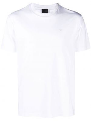 Bomull brodert t-skjorte Emporio Armani hvit