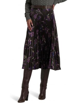 Атласная юбка в цветочек с принтом Lauren Ralph Lauren