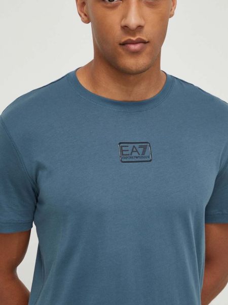 Однотонна бавовняна футболка Ea7 Emporio Armani