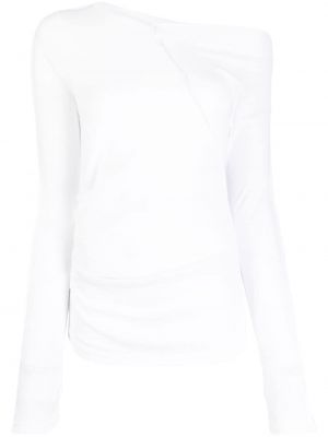 Asymetrický bavlnený top Helmut Lang biela