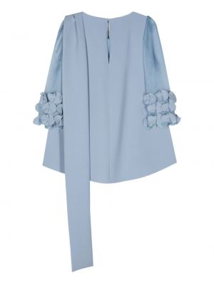 Geblümt bluse mit schleife Fely Campo blau