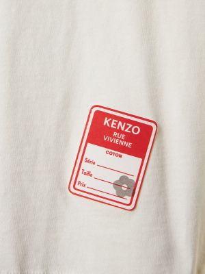 Koszulka bawełniana oversize Kenzo Paris biała