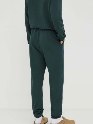 Bavlněné sportovní kalhoty s potiskem Les Deux zelené