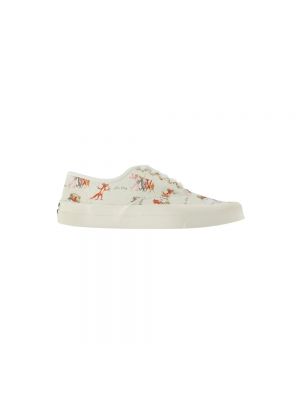 Sneakersy bawełniane w kwiatki Maison Kitsune białe