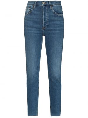 Skinny fit-jeans med hög midja Re/done blå