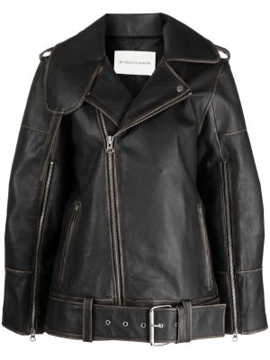 Kožená bunda na zips By Malene Birger čierna