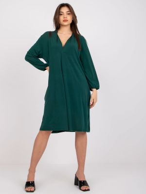 Brīva piegriezuma maksi kleita ar garām piedurknēm Fashionhunters zaļš