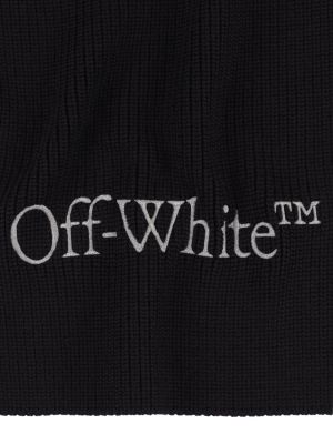 Вълнен шал Off-white черно
