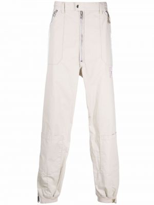 Ριγέ παντελόνι με ίσιο πόδι Maison Mihara Yasuhiro λευκό