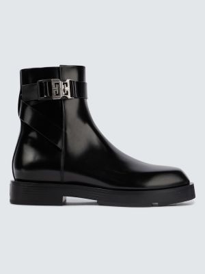 Kožené kotníkové boty s přezkou Givenchy černé