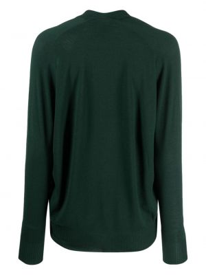 Sweter z dekoltem w serek Zanone zielony