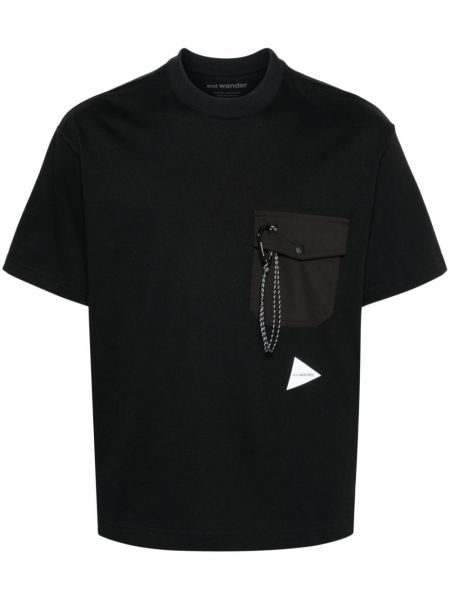 Jersey t-shirt mit taschen And Wander schwarz