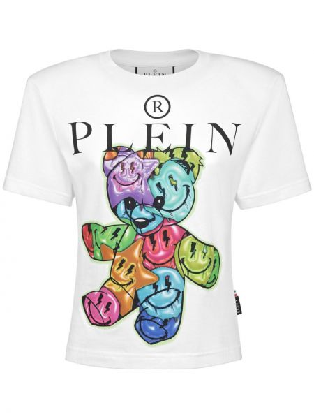 Kokvilnas t-krekls Philipp Plein balts