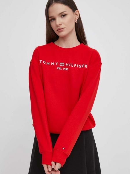 Bluza z nadrukiem Tommy Hilfiger czerwona