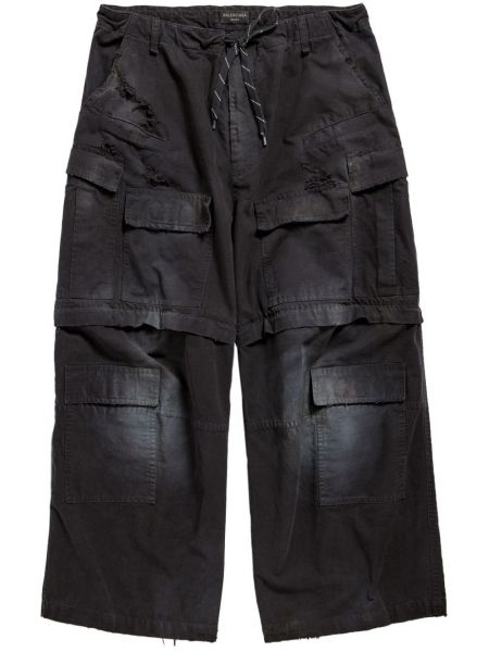 Pantaloni cargo din bumbac Balenciaga negru