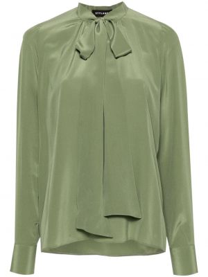 Bluză de mătase Styland verde