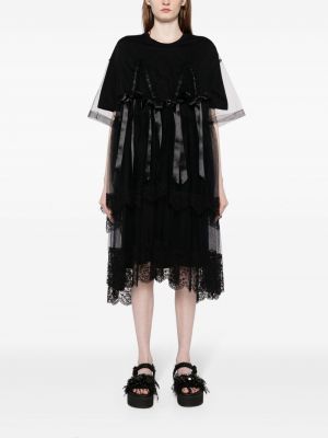 Tylové šaty s mašlí Simone Rocha černé