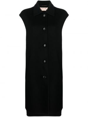 Asymetrický kašmírový vlnený kabát Marni čierna
