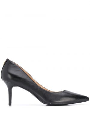 Кожени полуотворени обувки Lauren Ralph Lauren черно