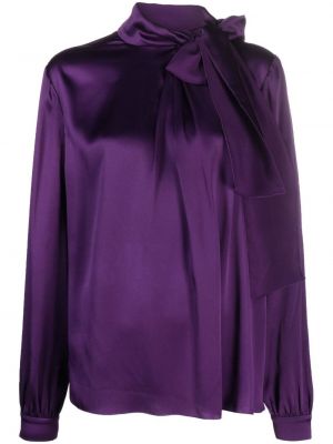 Блуза с панделка Alberta Ferretti виолетово
