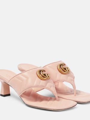 Sandalias de cuero Gucci rosa