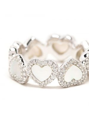 Prsten se srdcovým vzorem Apm Monaco stříbrný