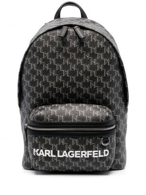 Plecak z nadrukiem Karl Lagerfeld czarny