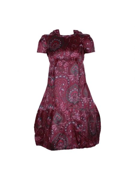 Jedwabna sukienka retro Burberry Vintage czerwona