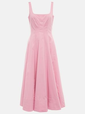Plisované midi šaty Staud ružová