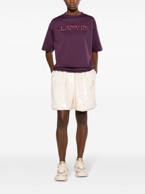 Bavlněné tričko Lanvin fialové