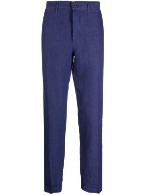 Pantaloni dritti di lino 120% Lino blu