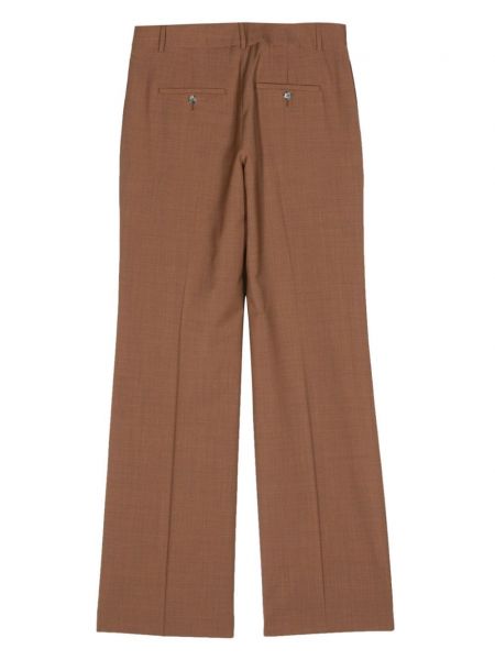 Vlněné rovné kalhoty Paul Smith hnědé