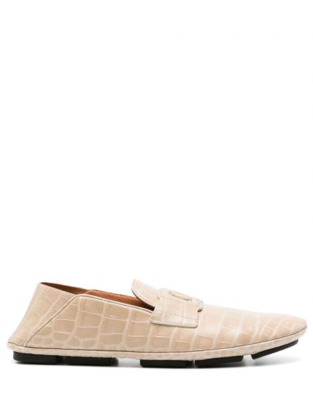 Pantofi loafer din piele Dolce & Gabbana bej