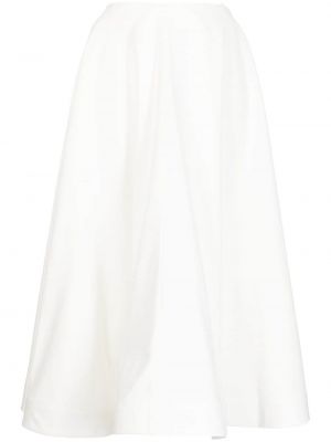 Плисирана памучна миди пола Anouki бяло