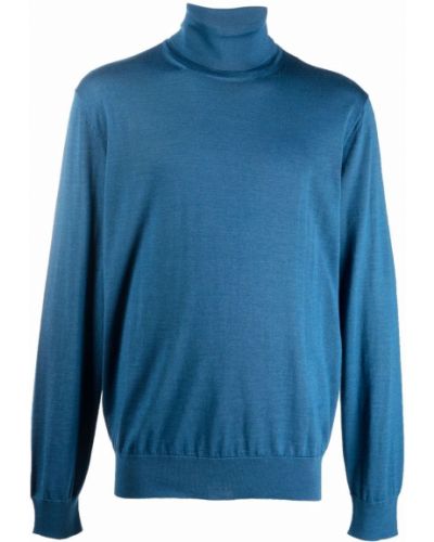 Jersey de cuello vuelto de tela jersey Ermenegildo Zegna azul